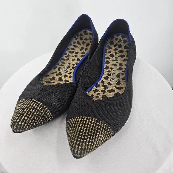 Rothy's Pointed Toe Flats | Black & Gold | Size 11 - Picture 3 of 10